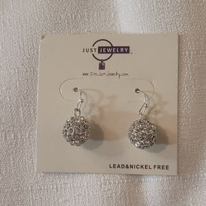 Just Jewelry Party Ball Silver Toned Earrings